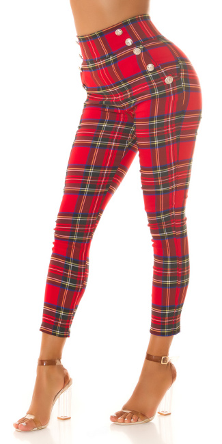 checkered Highwaist Pants Red